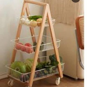 Multi-Tier A-Frame Rolling Storage Rack with Wire Baskets