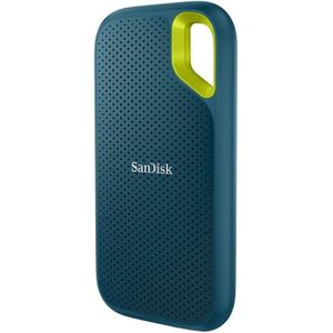 San Disk 2TB Extreme Portable SSD - Up To 1050MB/s, USB-C, USB 3.2 Gen 2, IP65 Water And Dust Resistance, Updated Firmware, Sky Blue - External Solid State Drive - SDSSDE61-2T00-G25B - Multicolor