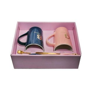 Breakfast Tea Cups Gift Set, 2pcs - Pink, Blue