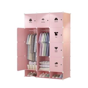 Q&Q Pink, modular, plastic cube wardrobe,