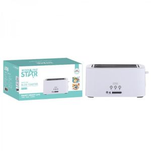WINNING STAR 4 Slices Large Electric Bread Toaster-White