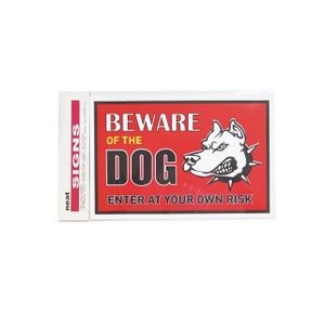 Beware Of The Dog Sign Sticker Neat 15cm Sign Vinyl Decal Self-Adhesive Sticker Video Surveillance Laminated Heavy Duty For Ultimate Protection & Durability UV Protected & Weatherproof