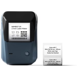 B1 2 Inch Thermal Label Maker With 1 Roll Free Tape Auto Identification For Home Office Organization Commercial Use Business Price Gun Label Printer Shipping Label Tag Writer- Multicolor