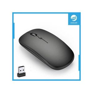 Other Wireless Mouse for Laptop 2.4G Slim Rechargeable Mice with USB Receiver-Black