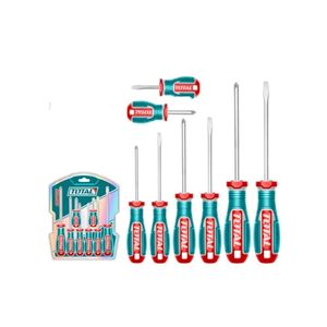 TOTAL Rubber coated 8 Pcs screwdriver set