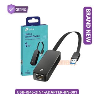 Universal 2-in-1 USB to Ethernet Adapter with USB Extension Port