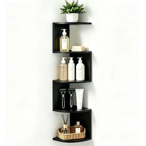 5-layer Corner Shelf-Storage Rack-Wall Shelf-Black