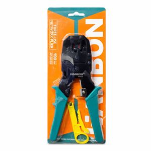 3-in-1 RJ45 RJ11 Crimping Tool with Cable Stripper – Green & Black