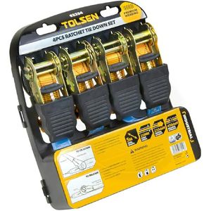 4Pack 16.4ft Heavy Duty Trailer ATV Cargo Load Ratcheting Tie Down Straps