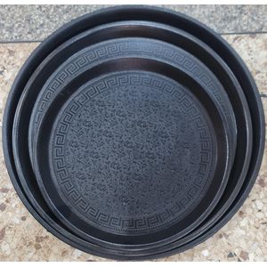 Other Circular Plastic tray set 3pcs -Black 