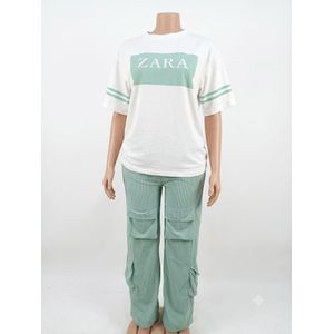 Women's Casual Two-Piece Cargo Pants and T-Shirt Set – Multicolor