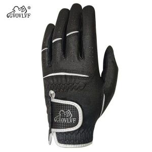 Golf Left Hand Glove Nanometre Microfiber Cloth Golf Glove - Black