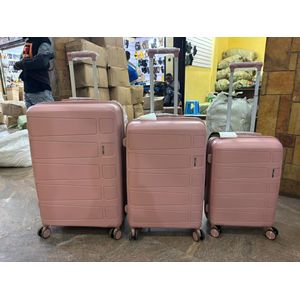 A 3 In 1 Suitcase Pure Rubber Material Durable And Strong Double Zipper Light Weight 8-Wheel Spinner Extremely Durable It's For Functions And Traveling 