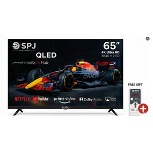 SPJ 65 Inch QLED 4K Smart webOS Hub TV - Black