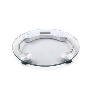 Electronic Thick 8MM Tempered Glass & LCD Display Digital Round and Transparent Personal Bathroom Health Body Weight Scales For Body Weight, Weight Scale Digital For Human Body 180kg 