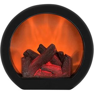 Fireplace Lantern With LED Simulation Log Flame Effect 