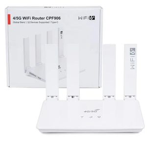 DNXT 4G/5G WiFi 6 Router CPF906 – SIM Card Router with Gigabit Port- Open to All SIM Cards- White