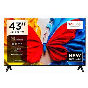 TCL 43 Inch Bezel-Less Series HDR Android Smart QLED Google TV With Bluetooth ( 4355K ) - Black  (3YRS WRNTY)