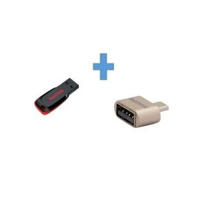 Sandisk Flash Disk USB Drive 32GB + Free Type C OTG-Red