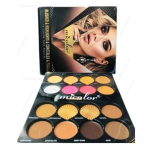Micolor Powder Matte Contour Palette  Contour , Highlighting, Foundation Set, Bronzer,Blush  Powder Palette & a Brush -16pcs 