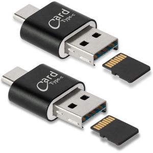  2 Pack Micro SD Card Reader Micro SD Card to USB Adapter for PC and Android Phone