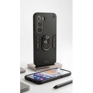 Infinix Hot 60 / Hot 60i Luxury hard amor Rubber Liquid Skin Touch Feel Cover Case Black 