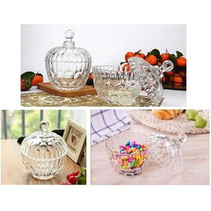 Clear Glass Storage Jars Candy Jar Crystal Crown Jars with Crystal Lid Cookie Biscuit Sugar Storage Decorative Containers Sugar Bowel
