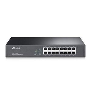 TP Link 16 Port 10/100Mbps Fast Ethernet Switch Plug & Play Desktop/Rackmount Sturdy Metal w/ Shielded Ports Fanless Unmanaged