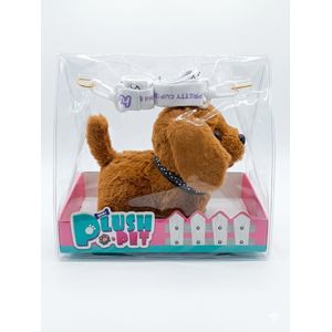 Plush Collections Mini Plush Pet - Brown Golden Retriever Puppy with Carrying Bag & Leash