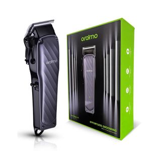 Oraimo SmartClipper 2C Professional Hair Clipper, Cordless Electric Trimmer with 4 Guide Combs, Precision Blades, Ergonomic Design – Black & Silver