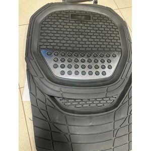 E&V Universal rubber Car floormats anti slip in black & silver 