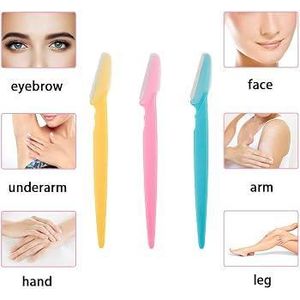 Tinkle Original Pack Of 3- Feather Facial Razor for Face, Eyebrows & Body shaving. The Compact Blade Style Allows For Precise Shaping And Peach Fuzz Removal At Home.