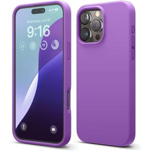 Iphone 11 12 13 14 15 Pro Max Case, Premium Liquid Silicone Case, Full Body Protective Cover, Shockproof, Slim Phone Case, Anti-Scratch Soft Microfiber Lining-Purple