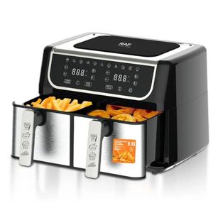 RAF 5.OL + 5.0L Dua 10L Airfryer Machine With 2 Baskets- Color Black