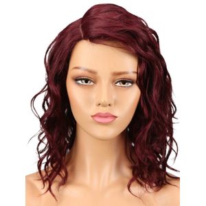 Elegant 2*4 closure curly burgundy wig