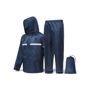 3xl navy blue waterproof heavy duty rain jacket and pants set