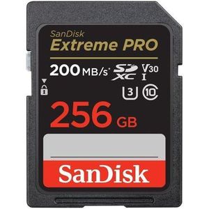 Sandisk 256GB Extreme PRO SDXC UHS-I Memory Card - C10, U3, V30, 4K UHD, SD Card - SDSDXXD-256G-GN4IN, Dark gray/Black