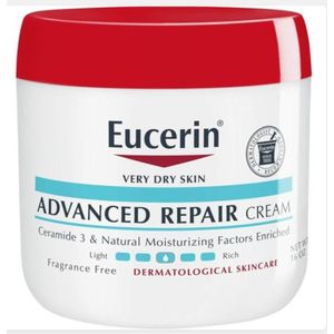 Eucerin  Advanced Repair Cream, Body Moisturizer for Very Dry Skin, Body Cream with Ceramide 3 & Natural Moisturizing Factors, Fragrance Free, 16 Ounce Jar