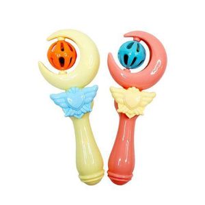 Baby 2-piece Moon Candy Fun Music Ringing Set Non toxic Plastic Colored Handheld Drum Baby Soothing Enlightenment Toys