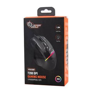 Porodo Gaming 8D RGB Wired Mouse DPI 7200 - Black