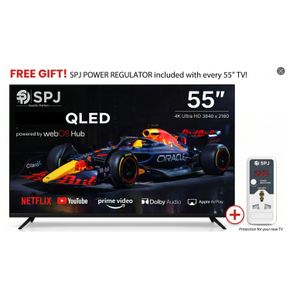 SPJ 55 Inch QLED 4K Smart webOS Hub TV - Black