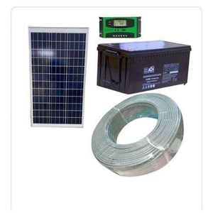 100W Solar Panel Kit + 50AH Solar Battery + 10AH Controller + 100M Cable Roll 1.5mm