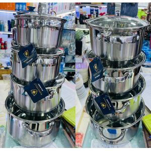 Kaisa Villa 4Pc  Stainless Steel Cookware & Serving Dishes- Color, Silver 