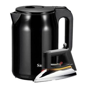Saachi Large Kettle Of 1.8 Liters And  A Good Dry Iron-White/Black/Silver