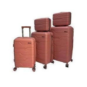 5 Piece Luggage Set Hardside Polypropylene Suitcase 16" 20" 24" 28" 32" Trolley Bags Luggage Spinner TSA Lock National Travaller -Multicolor