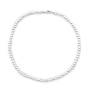 4/6/8 Mm Pearl Choker Necklace For Women, 36L Stainless Steel White AAA+ Pearl Necklace | Freshwater Pearl Necklaces For Women | Dainty