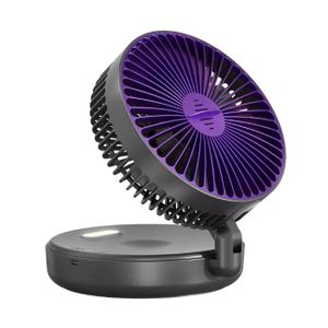 3-in-1 Portable Rechargeable Fan – 5000mAh, Wall-Mounted, Folding, 4-Speed with Warm Night Light