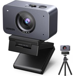 Ugreen 4K Webcam with Auto Focus, Dual AI Noise-canceling Mics for PC/Mac 1/2.55" CMOS Sensor, 1080P 60FPS, Privacy Cover, Portrait Mode, Live Streaming, Conference, OBS, Zoom, Teams - Black