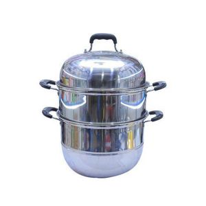 30cm Three Layer Stainless Steel Food Steamer- Silver