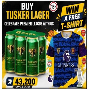 Tusker Larger Malt Can -6 pack (Buy a Pack and win a t.shirt )